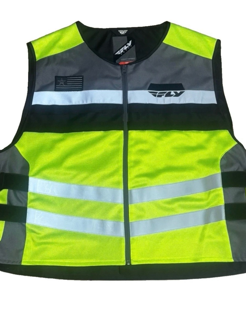 Fly Racing Fast Pass Hi Vis Reflective Motorcycle Safety Vest 2X/3X Yellow Mesh